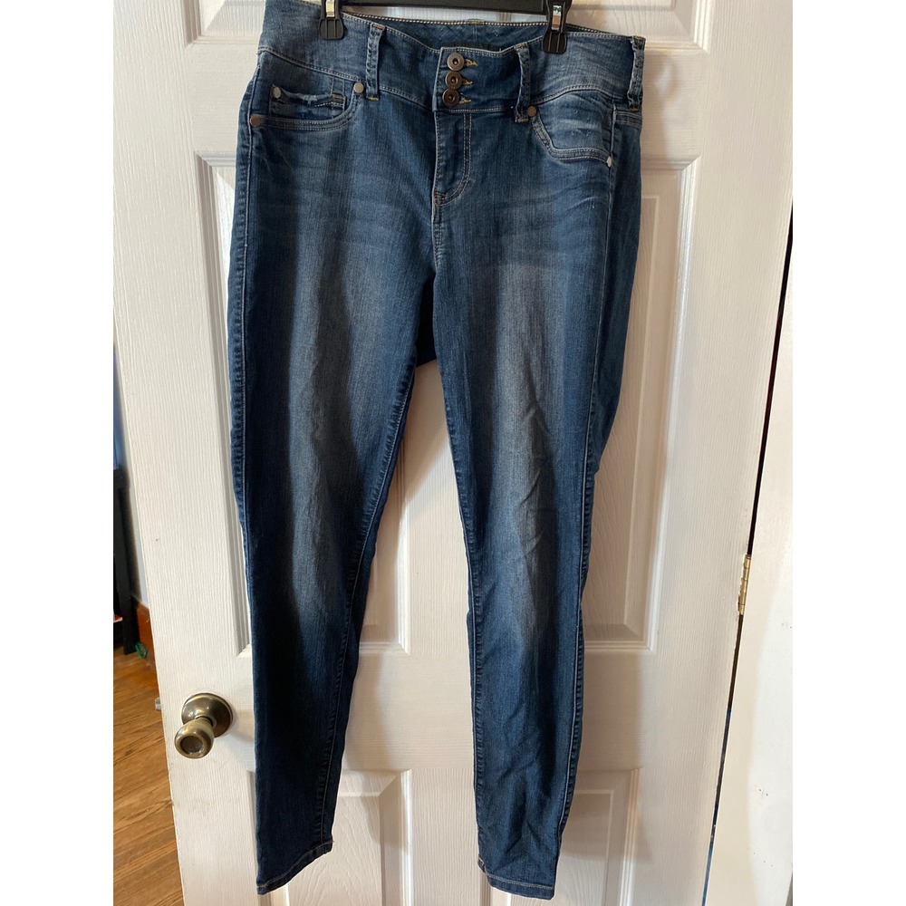 Torrid Denim Skinny Jeans Medium Wash High Rise Triple Button Fly Size 10T Tall